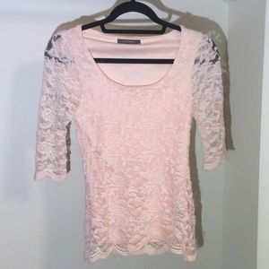 Lacey floral pink top